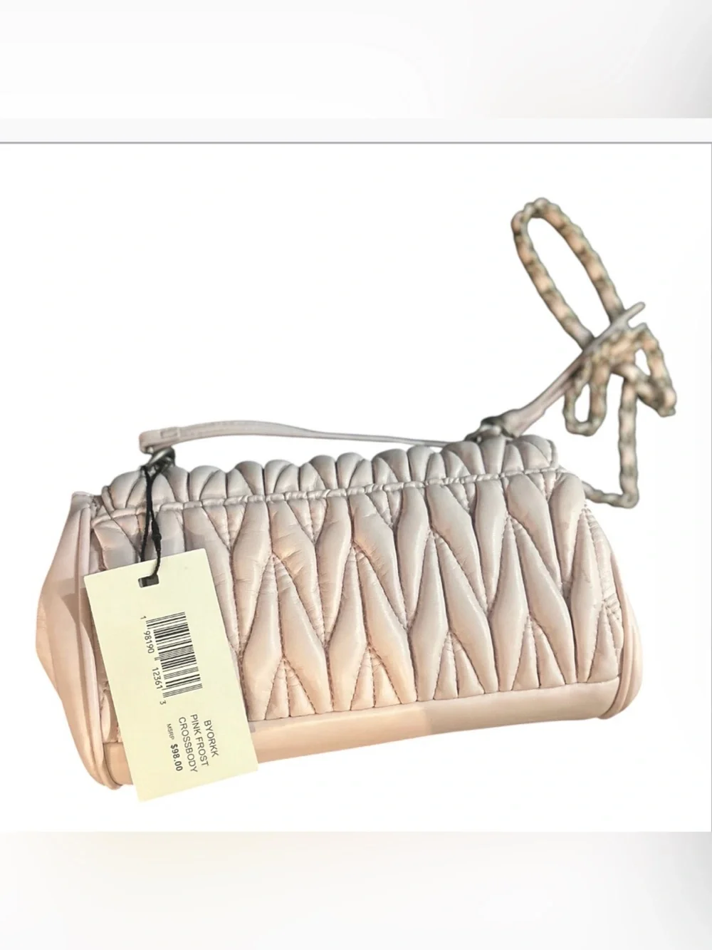 Steve Madden Quilted Crossbody Bag in Pale Pink